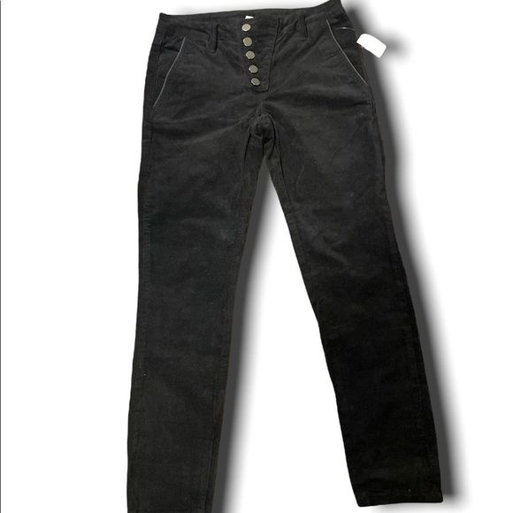 Dex Black Velvet Pants with 5 Closure Buttons NWT - Picture 2 of 7